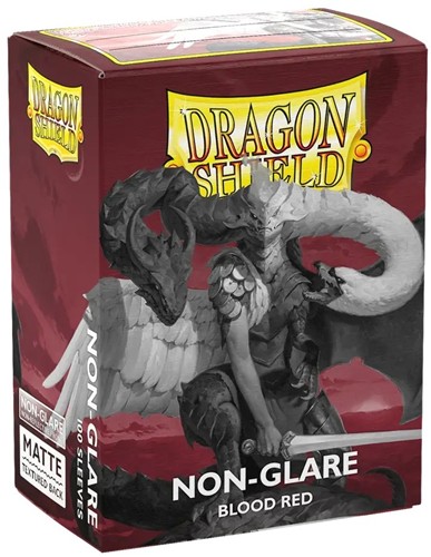 ARCT11824 100 x Blood Red Non Glare Matte Standard Card Sleeves 63.5mm x 88mm (Dragon Shield) published by Arcane Tinmen