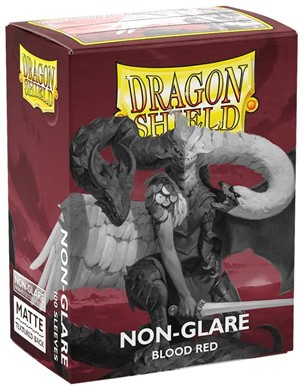 ARCT11824 100 x Blood Red Non Glare Matte Standard Card Sleeves 63.5mm x 88mm (Dragon Shield) published by Arcane Tinmen