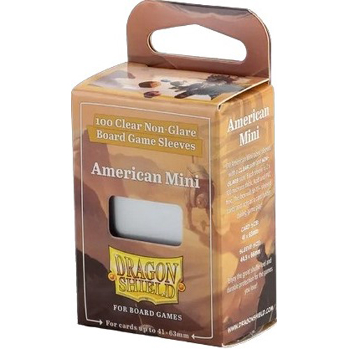 ARCT60201 100 x Clear Non-Glare Mini American Card Sleeves (Dragon Shield) published by Arcane Tinmen