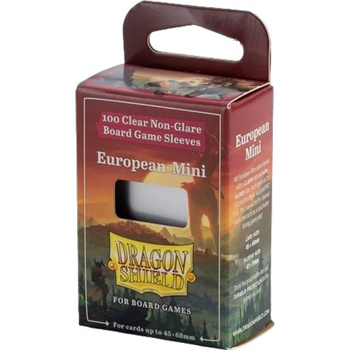 ARCT60202 100 x Clear Non-Glare Mini European Card Sleeves (Dragon Shield) published by Arcane Tinmen