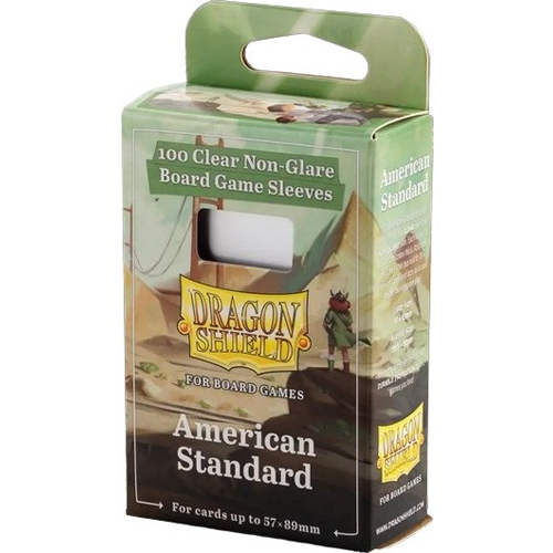 ARCT60203 100 x Clear Non-Glare Standard American Card Sleeves (Dragon Shield) published by Arcane Tinmen