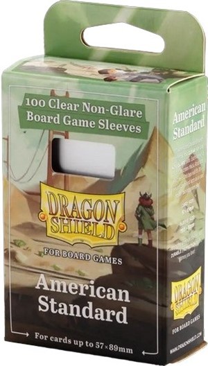 ARCT60203 100 x Clear Non-Glare Standard American Card Sleeves (Dragon Shield) published by Arcane Tinmen