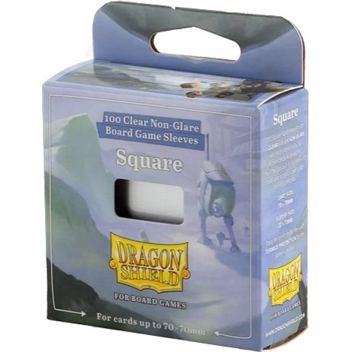 ARCT60207 100 x Clear Non-Glare Square Card Sleeves (Dragon Shield) published by Arcane Tinmen