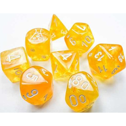 CHX30053 Chessex Borealis 7 Dice Set - Canary with White Luminary published by Chessex