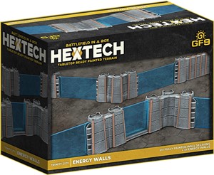 GFNHEXT31 Hextech Tabletop Ready Painted Terrain: Trinity City Energy Walls - Grey And Blue published by Gale Force Nine