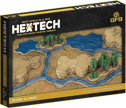 GFNHEXT32 Hextech Tabletop Ready Painted Terrain: Rivers And Lakes published by Gale Force Nine