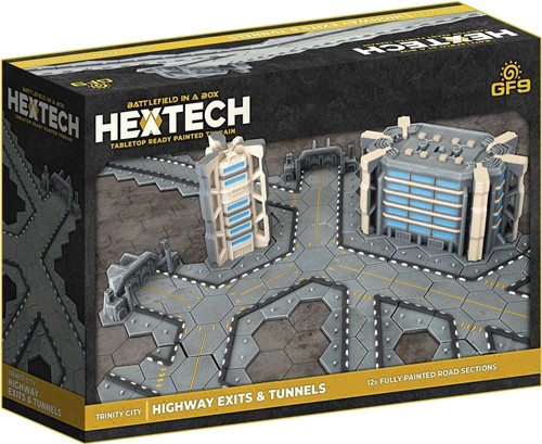 GFNHEXT33 Hextech Tabletop Ready Painted Terrain: Trinity City Highway Exits And Tunnels published by Gale Force Nine