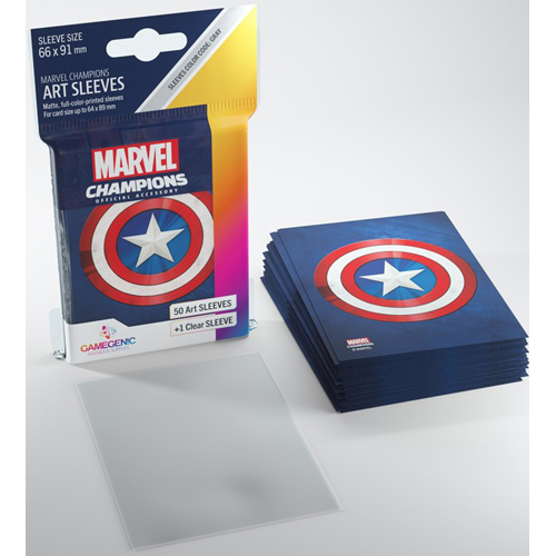 GGS10096ML Marvel Champions LCG: 50 x Captain America Art Sleeves (Gamegenic) published by Gamegenic