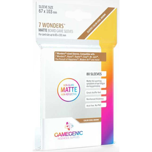 GGS11044 80 x Prime 7 Wonders Sleeves 67 x 103 mm (Gamegenic) published by Gamegenic