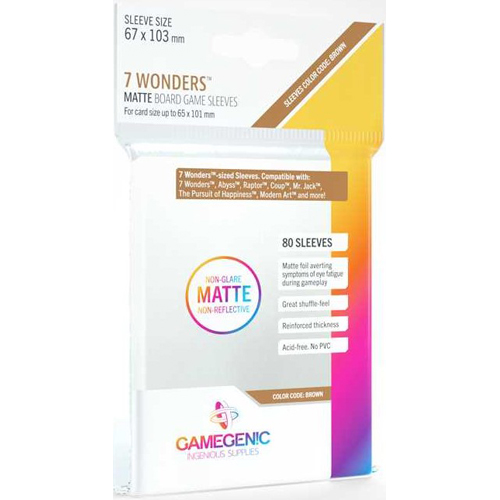 GGS11059 80 x Matte 7 Wonders Sleeves 67 x 103 mm (Gamegenic) published by Gamegenic