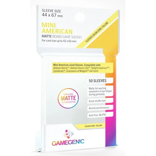 50 x Clear Matte Mini American Card Sleeves 44mm x 67mm (Gamegenic)