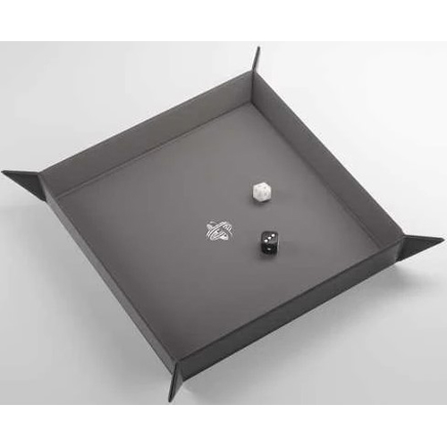 GGS60046ML Magnetic Dice Tray Square: Black And Gray published by Gamegenic