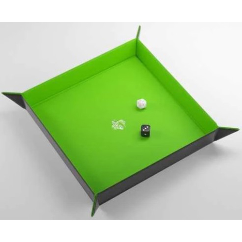 GGS60048ML Magnetic Dice Tray Square: Black And Green published by Gamegenic