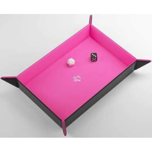 GGS60055ML Magnetic Dice Tray Rectangular: Black And Pink published by Gamegenic
