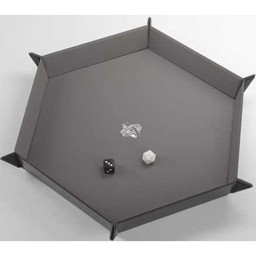 GGS60058ML Magnetic Dice Tray Hexagonal: Black And Gray published by Gamegenic