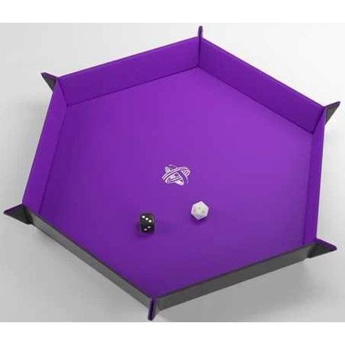 GGS60059ML Magnetic Dice Tray Hexagonal: Black And Purple published by Gamegenic