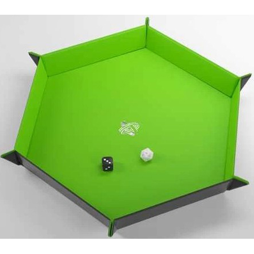 GGS60060ML Magnetic Dice Tray Hexagonal: Black And Green published by Gamegenic