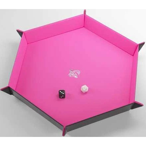 GGS60061ML Magnetic Dice Tray Hexagonal: Black And Pink published by Gamegenic