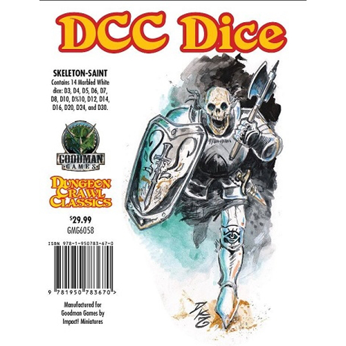 GMG6058 Dungeon Crawl Classics RPG: Skeleton Saint Dice published by Goodman Games