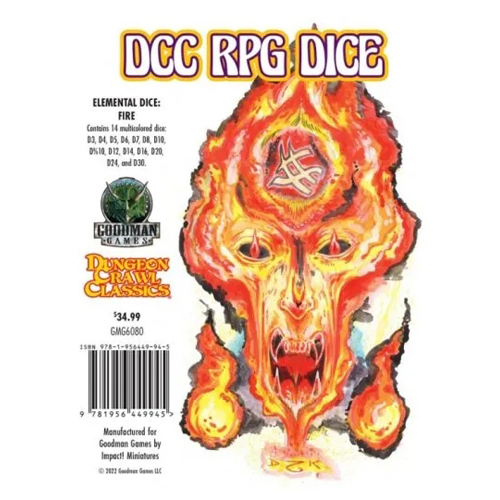 GMG6080 Dungeon Crawl Classics: Fire Elemental Dice Set published by Goodman Games