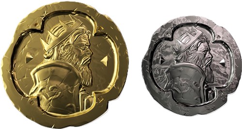 GQSKGDOILUX Dungeons Of Infinity Board Game: Lux Armiger Coin Set published by Sky Kingdom Games