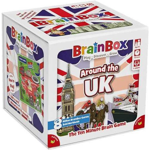 GRE124429 BrainBox Game: Around The UK (Refresh 2022) published by Green Board Games