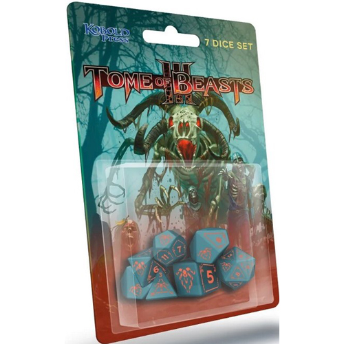 KOB9412 Dungeons And Dragons RPG: Tome Of Beasts 3 7-Dice Set published by Paizo Publishing