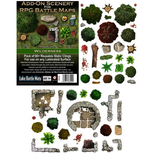 LOKEBM026 Battle Mats: Add-On Scenery Pack: Wilderness published by Loke Battle Mats