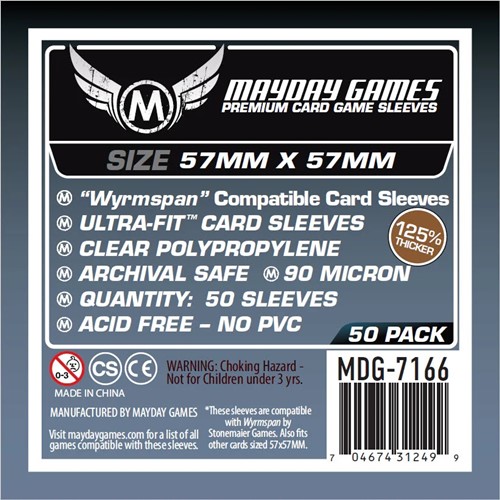 50 x Clear Premium Wyrmspan Compatible Card Sleeves 57mm x 57mm