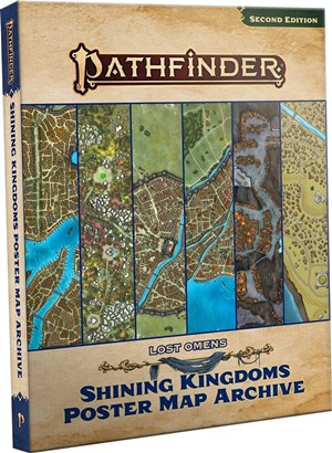 PAI13006MC Pathfinder RPG 2nd Edition: Lost Omens Shining Kingdoms Poster Map Archive published by Paizo Publishing