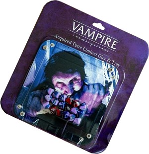 RGS02779 Vampire The Masquerade RPG: 5th Edition Acquired Taste Ltd Dice And Tray Accessory Pack published by Renegade Game Studios