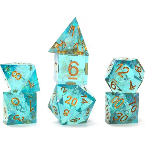 SDZ001408 Sharp Aqua Fairy Polyhedral Dice Set published by Sirius Dice