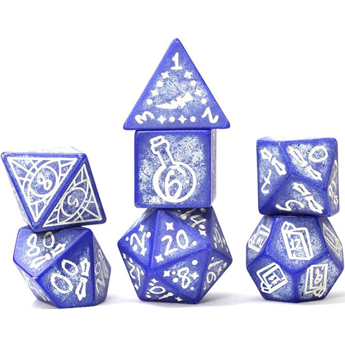 SDZ002301 Purple Agate Illusory Stone Polyhedral Dice Set published by Sirius Dice