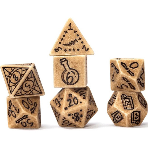 SDZ002302 Sandstone Illusory Stone Polyhedral Dice Set published by Sirius Dice