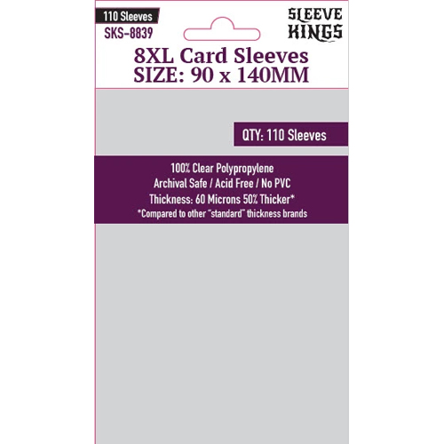 110 x Sleeves Kings 8XL Sleeves (90mm x 140mm)
