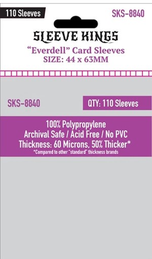 SKS8840 110 x Everdell Mini Compatible Sleeves (44mm x 63mm) published by Sleeve Kings