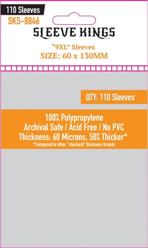 SKS8846 110 x 9XL Sleeves (60mm x 130mm) published by Sleeve Kings