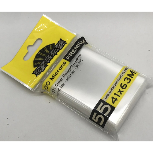 SKS9901 55 x Premium Mini American Card Sleeves (41mm x 63mm) published by Sleeve Kings