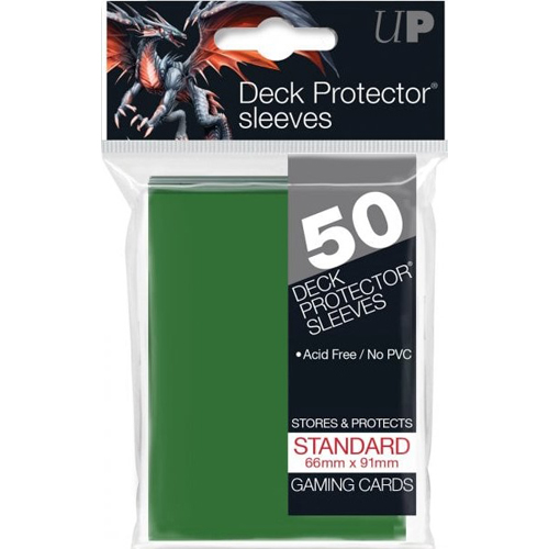 UP82671S 50 x Green Standard Card Sleeves 66mm x 91mm (Ultra Pro) published by Ultra Pro