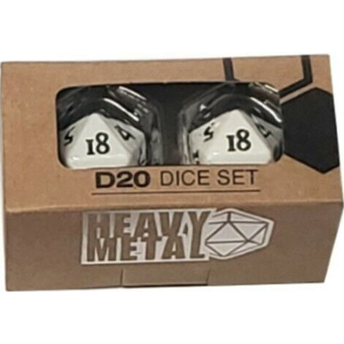 UP85784 Heavy Metal D20 Dice Set: White published by Ultra Pro