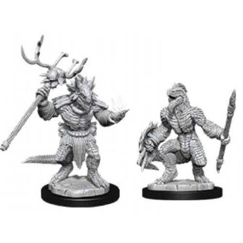 WZK90074S Dungeons And Dragons Nolzur's Marvelous Unpainted Minis: Lizardfolk And Lizardfolk Shaman published by WizKids Games