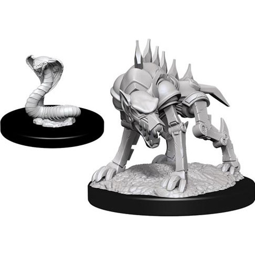 WZK90243S Dungeons And Dragons Nolzur's Marvelous Unpainted Minis: Iron Cobra And Iron Defender published by WizKids Games