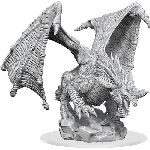 WZK90322S Dungeons And Dragons Nolzur's Marvelous Unpainted Minis: Young Blue Dragon 2 published by WizKids Games