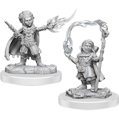 WZK90413S Dungeons And Dragons Nolzur's Marvelous Unpainted Minis: Halfling Wizards published by WizKids Games