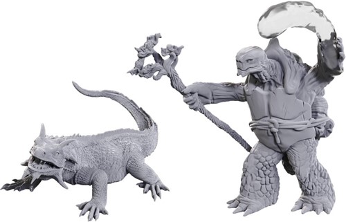 WZK90707 Dungeons And Dragons Nolzur's Marvelous Unpainted Minis: Tortle Druid And Wild Shape Giant Lizard published by WizKids Games