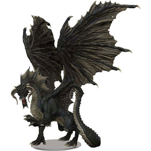 WZK96021 Dungeons And Dragons: Adult Black Dragon Premium Figure published by WizKids Games